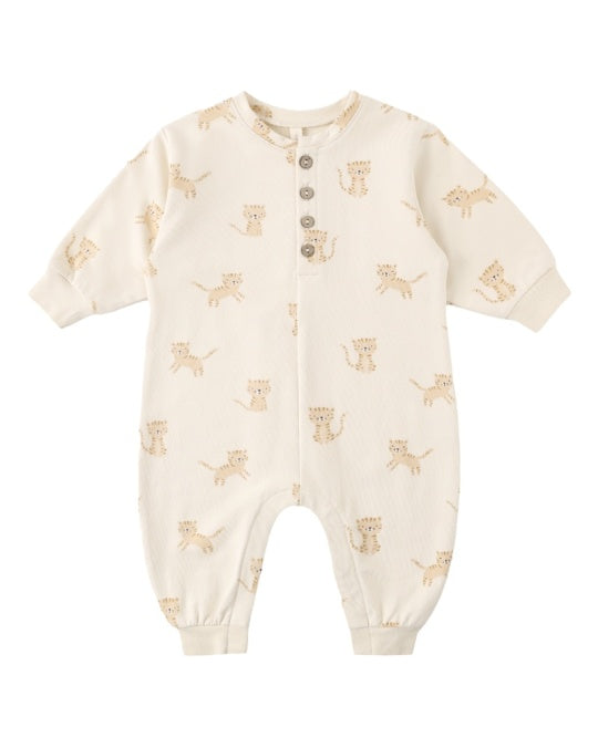 quincy mae Relaxed Fleece Jumpsuit - Tigers