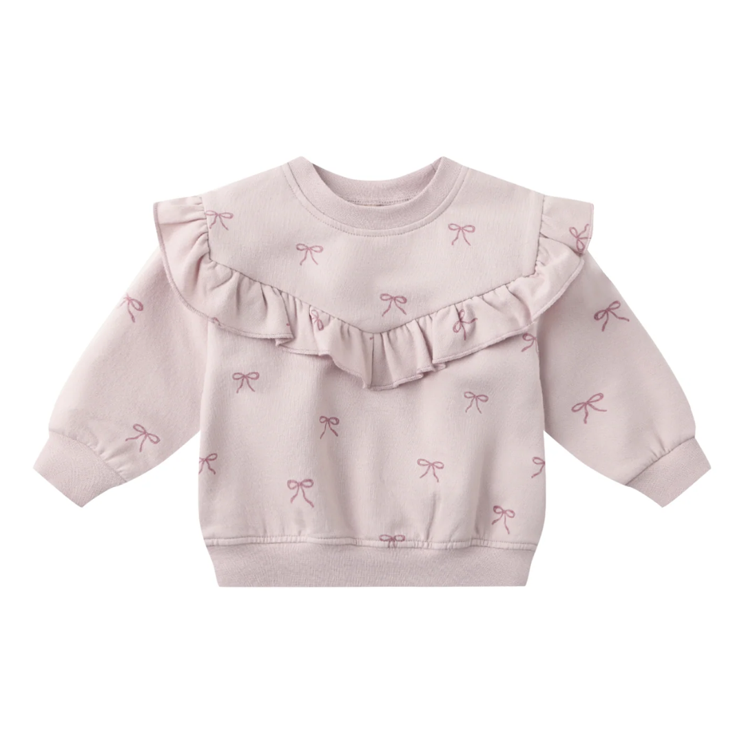 Ruffle Fleece Sweatshirt - Bows