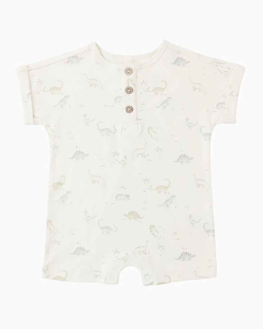 quincy mae SS One-Piece Romper - Dinosaur