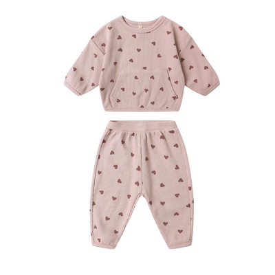 quincy mae Waffle Slouch SET - Hearts