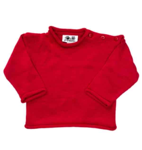 Roll Neck Sweater - Red