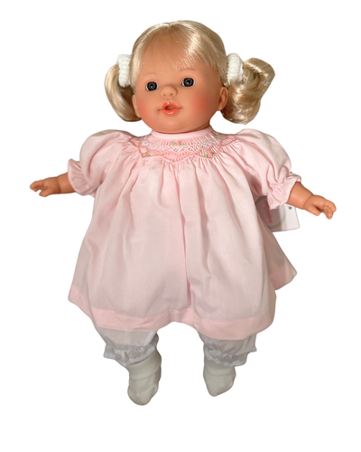rosalina Roselle 15" Doll - Blonde Hair Blue Eyed - Pink Smocked Gown