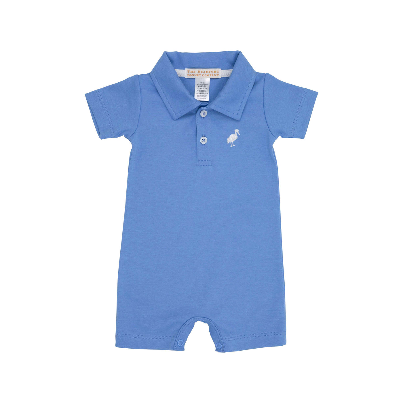 Sir Proper's Romper - Barbados Blue With Worth Avenue White Stork