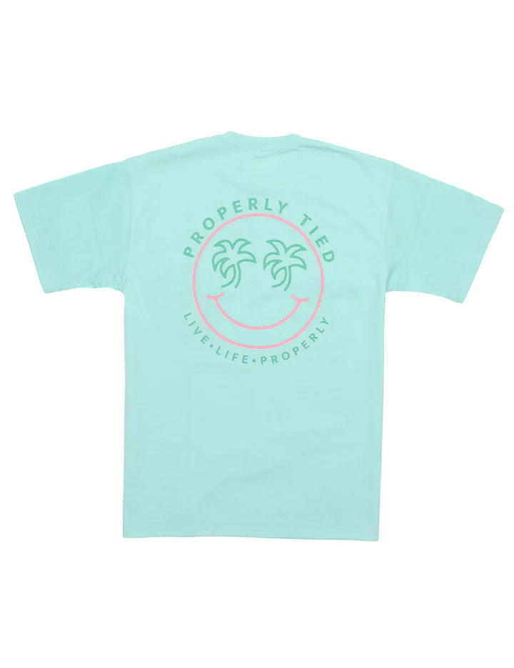 T-Shirt Short Sleeve - Smiley - Seafoam