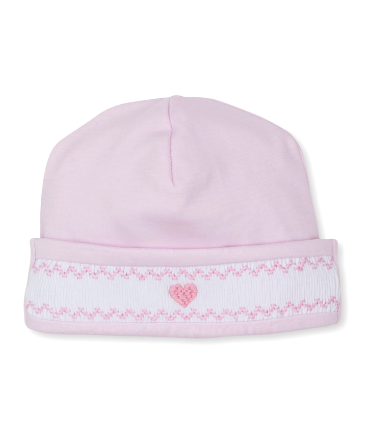 Smocked Hearts Sack Gown and Hat SET