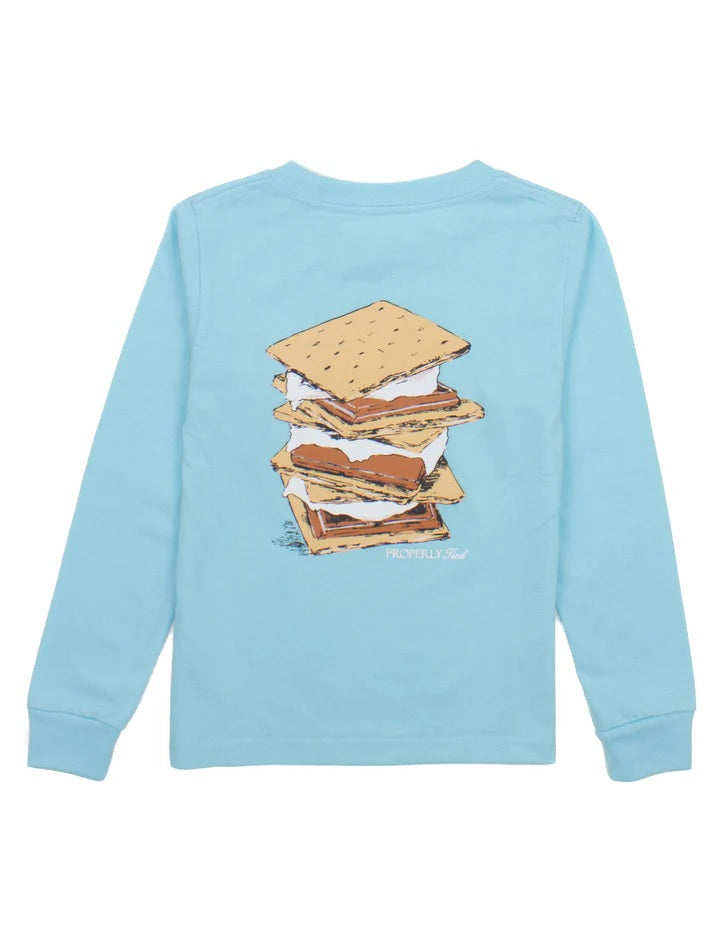 T-Shirt Long Sleeve - S'Mores - Powder Blue