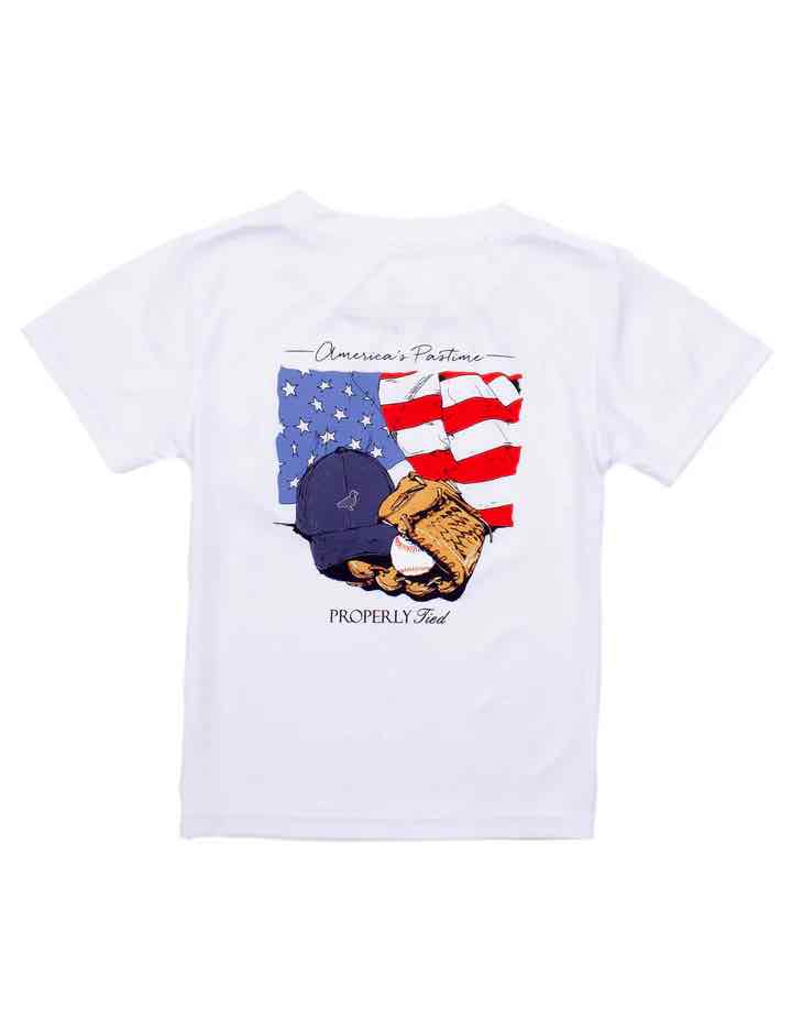 T-Shirt Short Sleeve - America's Past Time - White