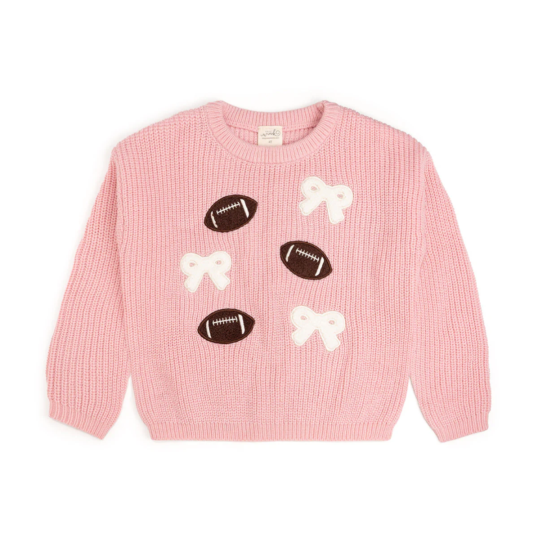 Knit Sweater - Football Bows