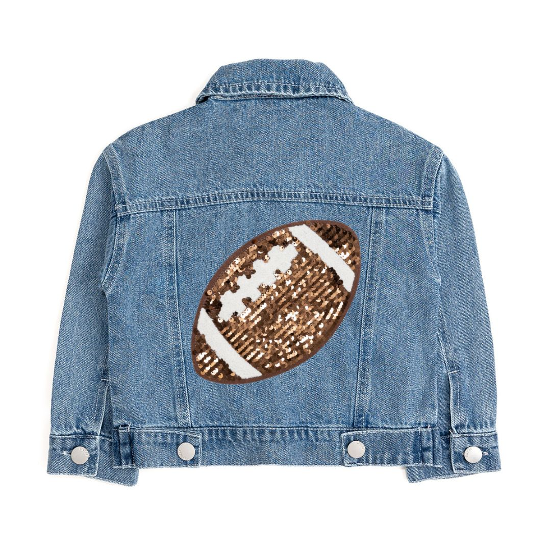 Sweet Wink Denim Jacket Football Sequin