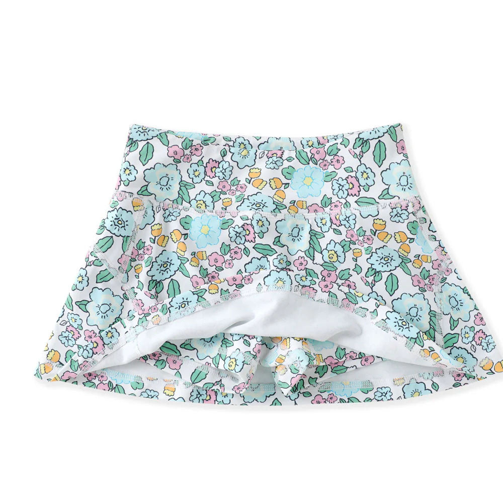 swoon baby athleisure Tennis Skort - Aqua Bloom