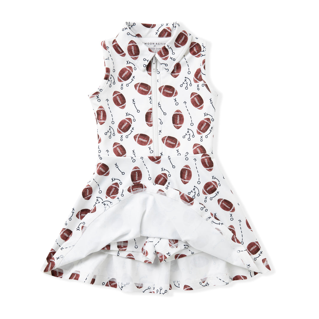 Swoon Baby Tennis Dress - White Football Collar