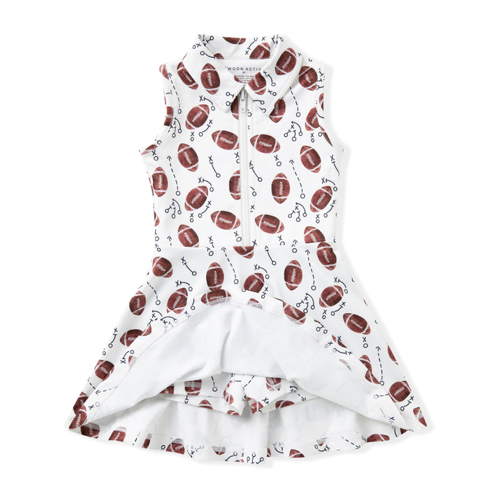Swoon Baby Tennis Dress - White Football Collar