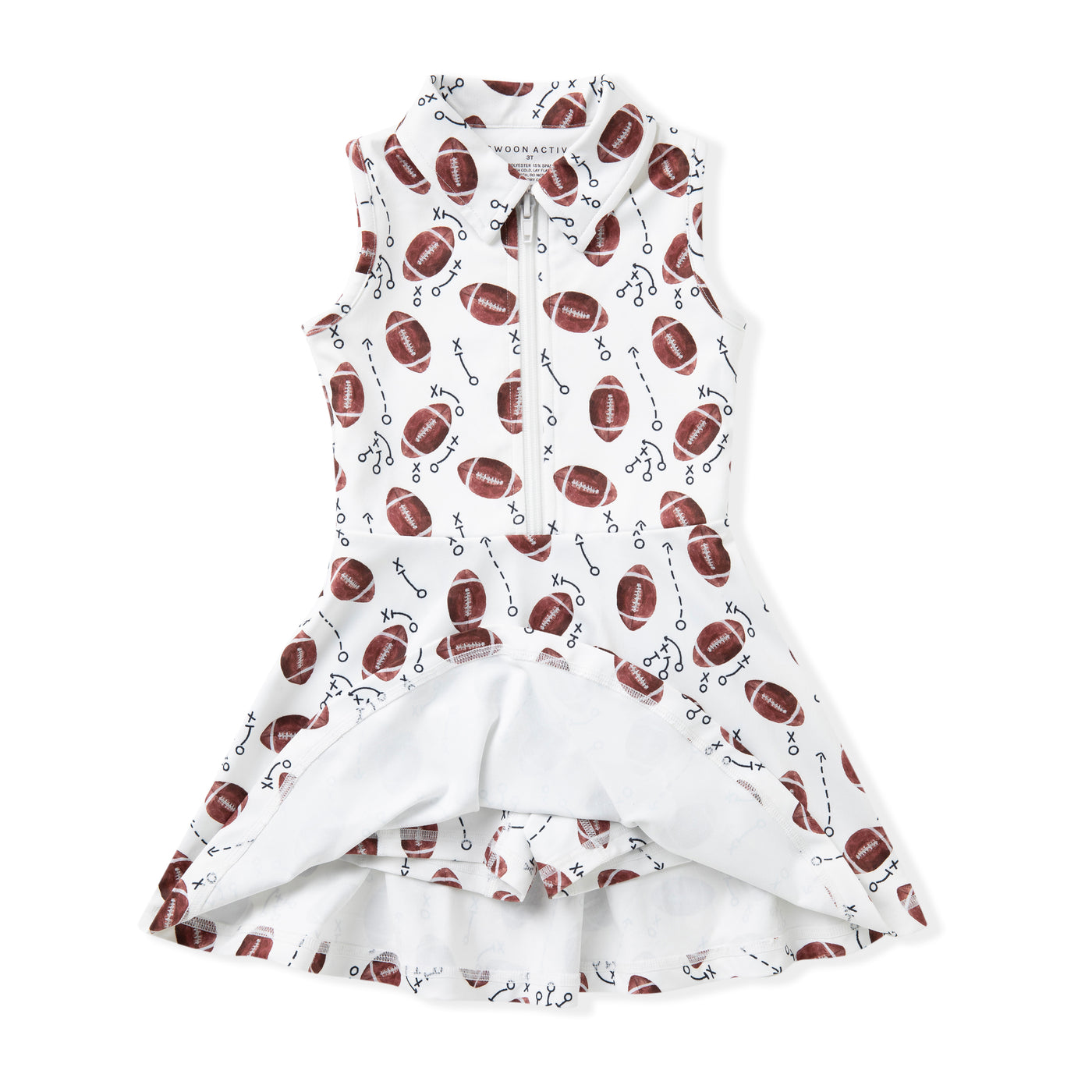 Tennis Dress - White Football Collar