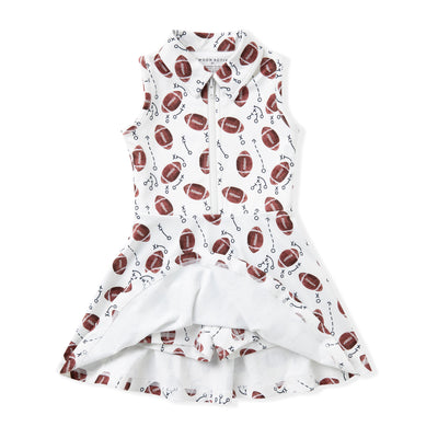 Tennis Dress - White Football Collar