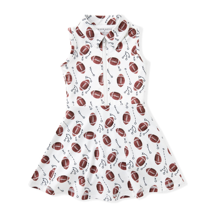 Swoon Baby Tennis Dress - White Football Collar