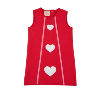 tbbc Annie Apron Dress - Richmond Red w/ White Hearts