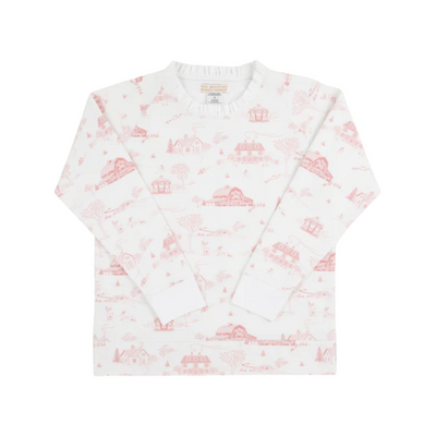 tbbc Cassidy Comfy Crewneck -  York Town Toile with Worth Avenue White