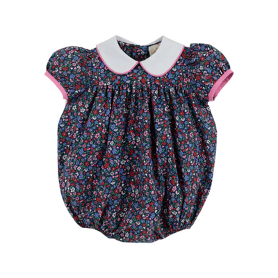 tbbc Cindy Lou Sash Bubble - Fairfax Farm Floral with Worth Avenue White & Hamptons Hot Pink