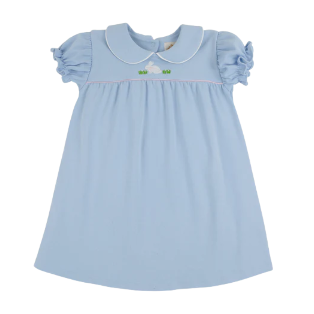 tbbc beaufort bonnet Holly Day Dress - Pima - Beale Street Blue with Bunny Applique