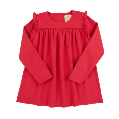 Ruby Mills Ruffle Top - Richmond Red
