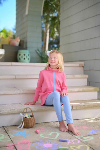 Tenley Tunic - Romany Rose with Barrington Blue Stripe & Stork