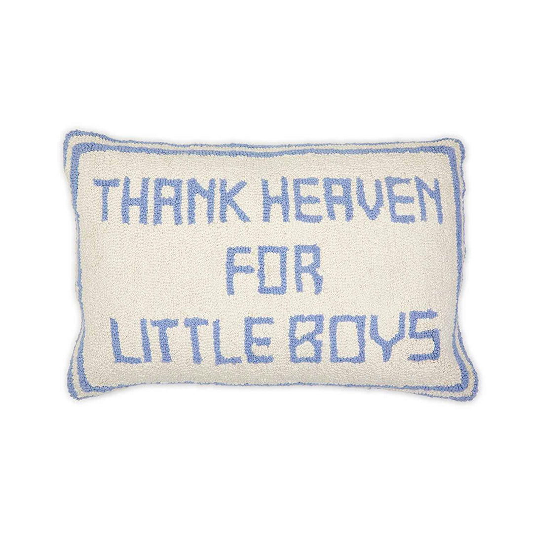 Two's company Embroidered Pillow - Thank Heaven For Little Boys