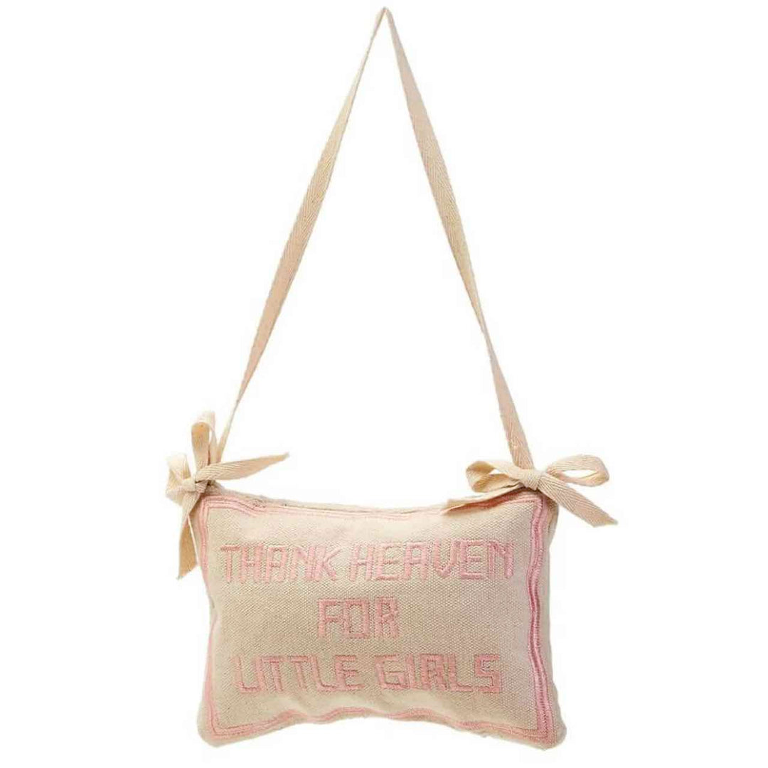 two's company Door Hanger - Thank Heaven For Little Girls Embroidered Pillow