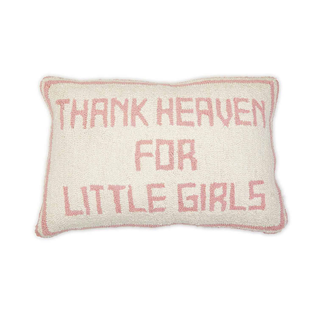 Two's company Embroidered Pillow - Thank Heaven For Little Girls