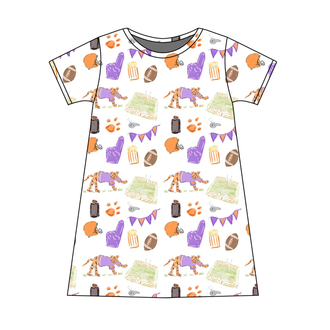 three little ducks Charlotte Play Dress - Game Day Tiger Paws clemson tigers