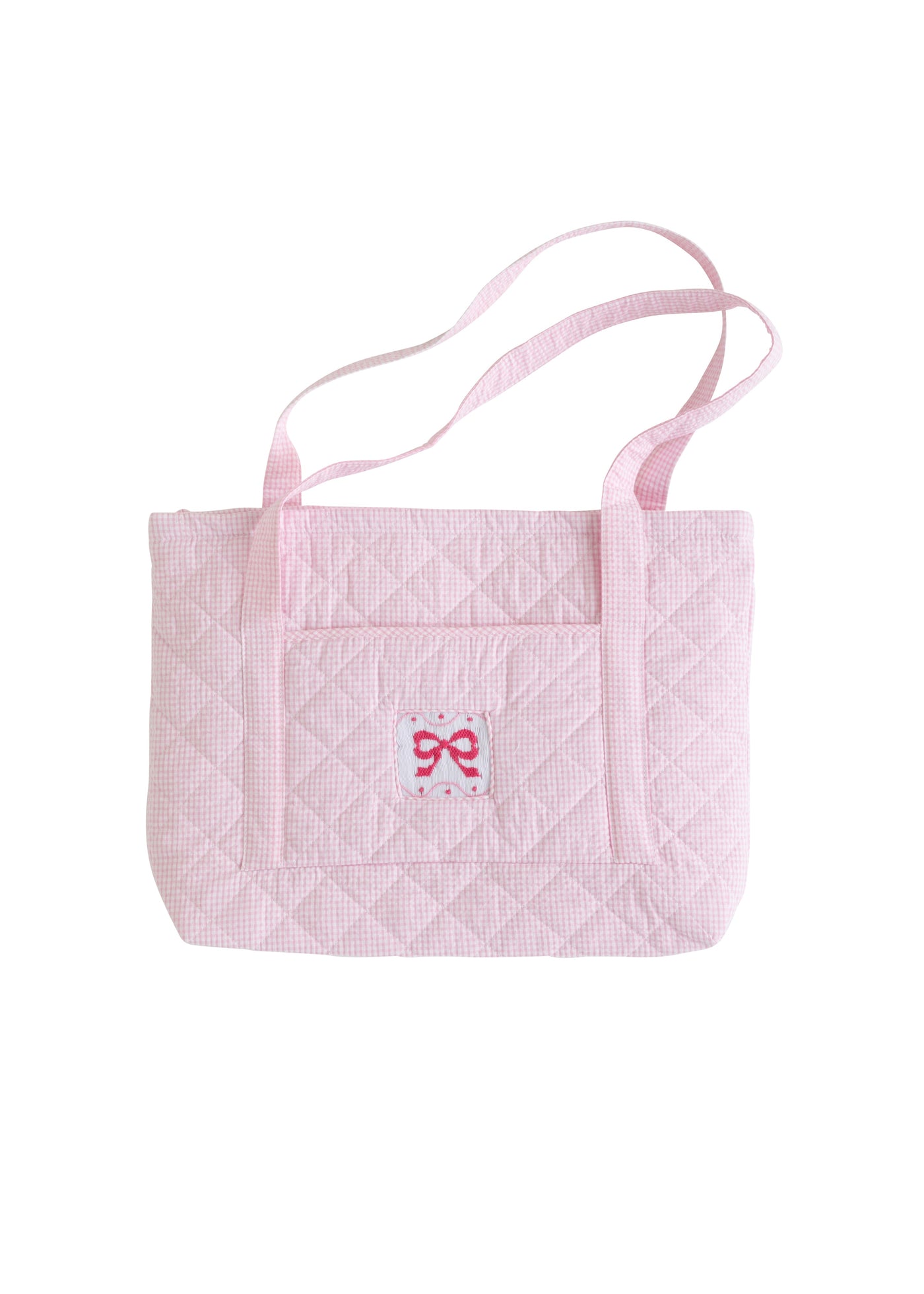 Little English Quilted Tote - Pink Bow