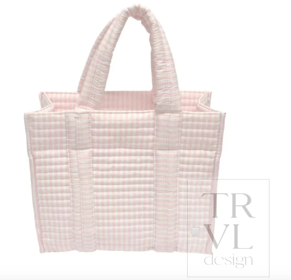 TRVL Quilted Mini Go Go Tote - Pimlico Stripe Pink
