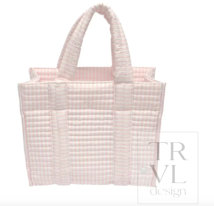 TRVL Quilted Mini Go Go Tote - Pimlico Stripe Pink