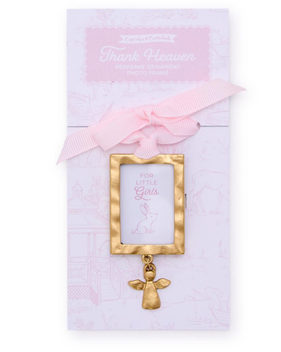 cupcakes and cartwheels two's company Photo Frame Ornament - pink