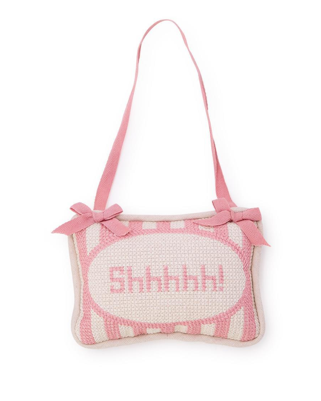 cupcakes and cartwheels two's company Embroidered Pillow Door Hanger - Shhhhh! - pink
