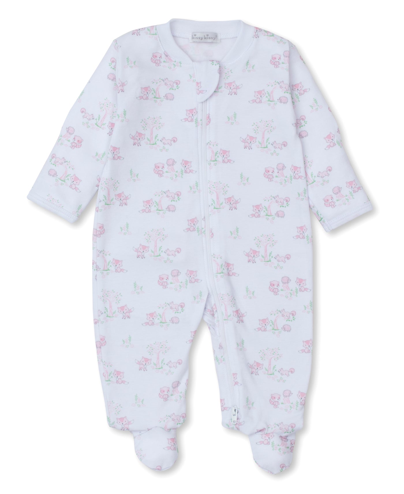 Footie Zipped - Forest Fun - Pink