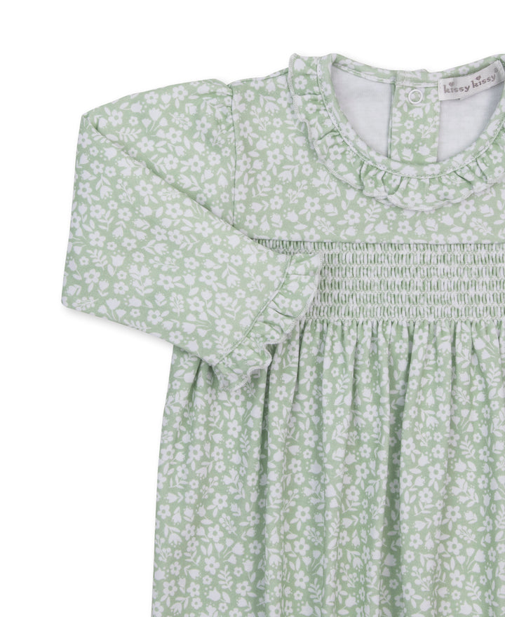 Sack Gown Smocked - Autumn Meadows Green