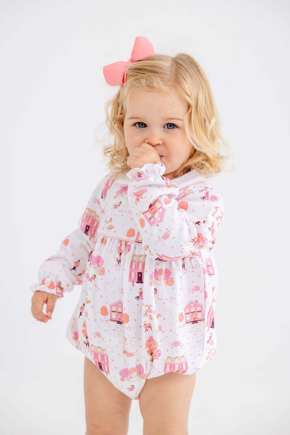 Long Sleeve Britt Bubble - Fall on Fincastle Rd/Sandpearl Pink