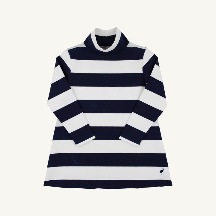 tbbc Prepletic Finley Funnel Dress -  Nantucket Navy Rugby Stripe