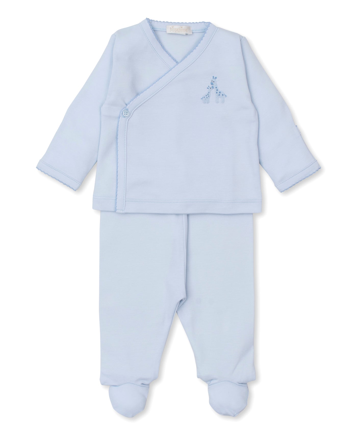 Footed Pant Set - Premier Giraffe Glee - Blue