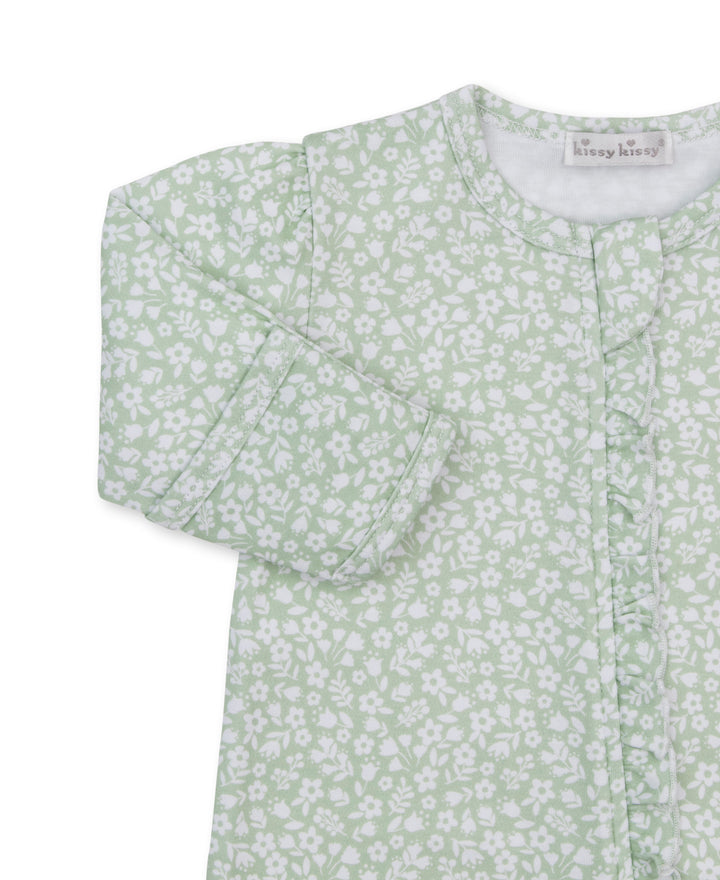 Footie Zipped - Autumn Meadows Green