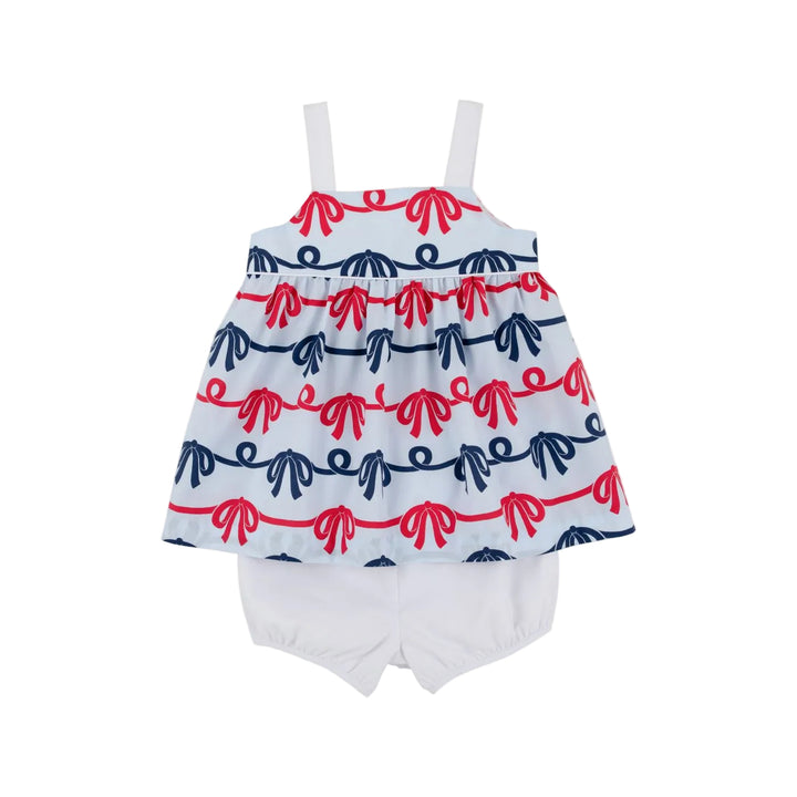 tbbc Idabelle Bloomer Set - Brentwood Bows with Worth Avenue White