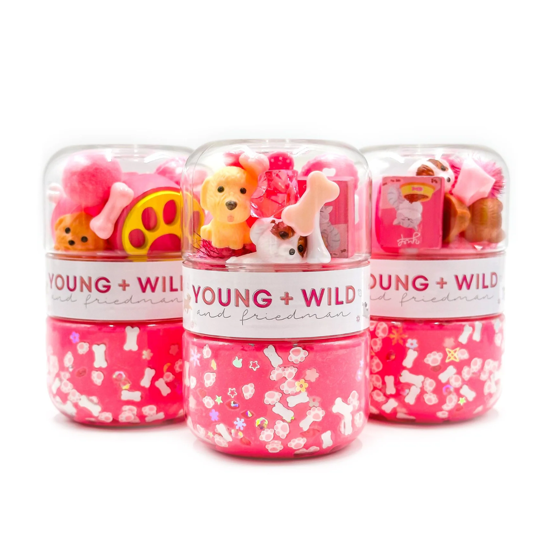 young wild friedman Grab & Go Dough Jar - Pink Pet Shop