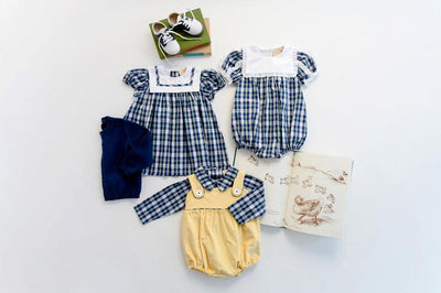 Stewart's Square Collar Dress - Pine Valley Prep Plaid with Worth Avene White