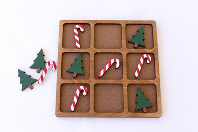 Tic-Tac-Toe Board - Candy Cane vs. Christmas Tree