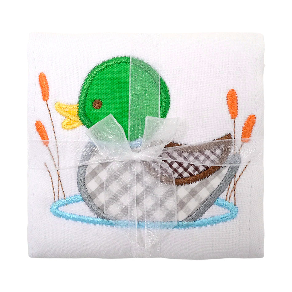3 Marthas Applique Burp - Mallard