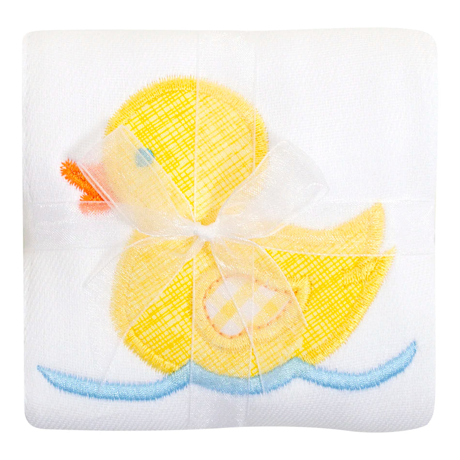 3 Marthas Applique Burp - Yellow Duck