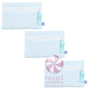Mint Seersucker Cosmo Bag