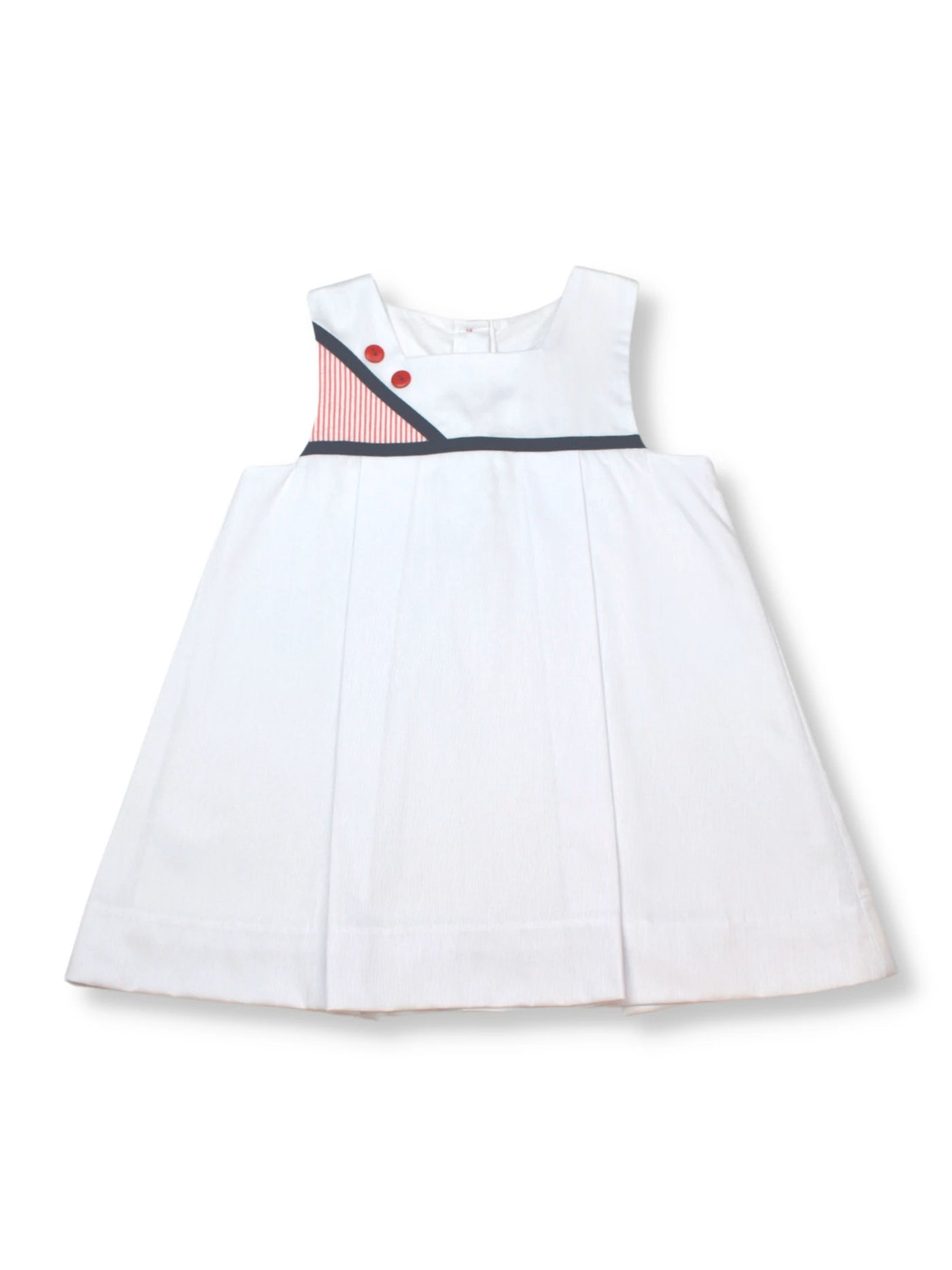 Kara Dress - Nautical White with Navy