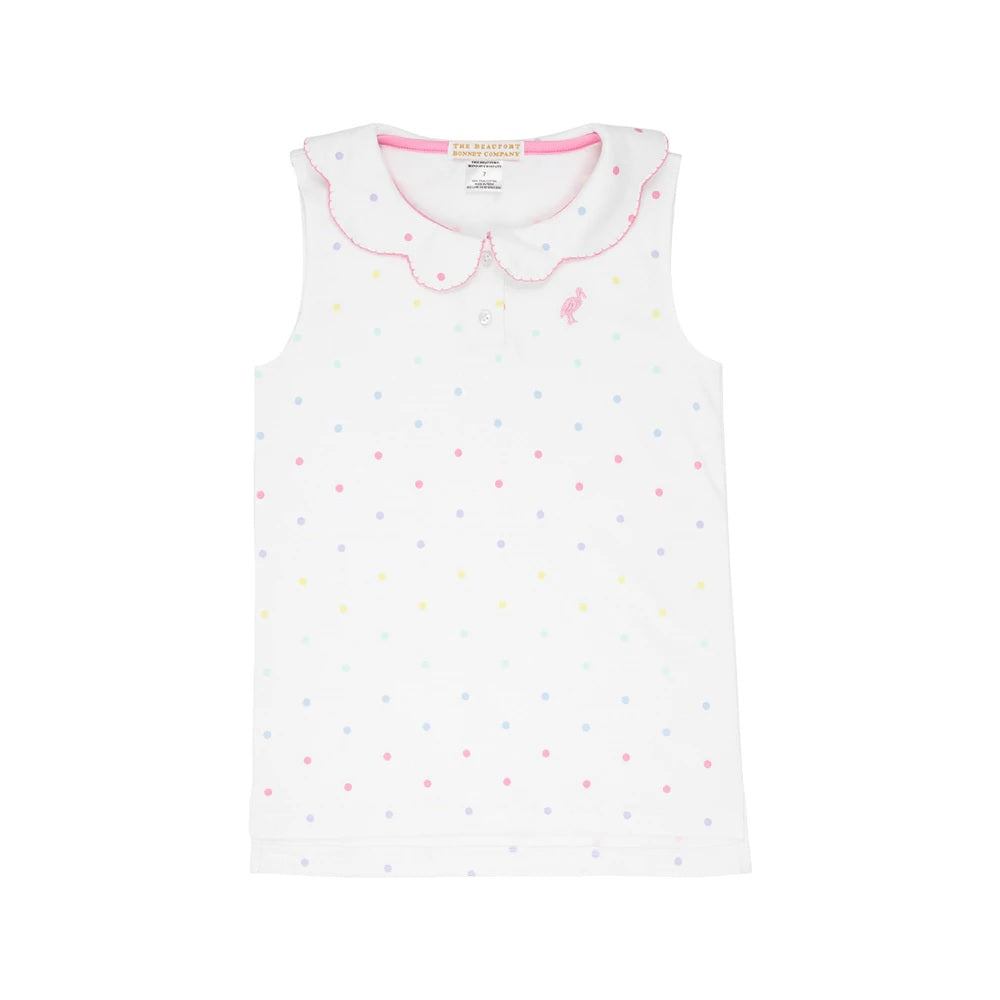 Paige's Playful Polo & Onesie - Dudley Dot With Hamptons Hot Pink