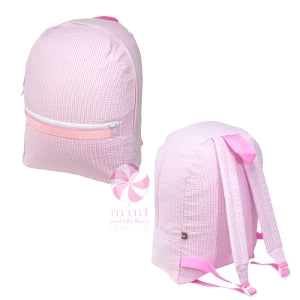 Medium Backpack - Pink Seersucker